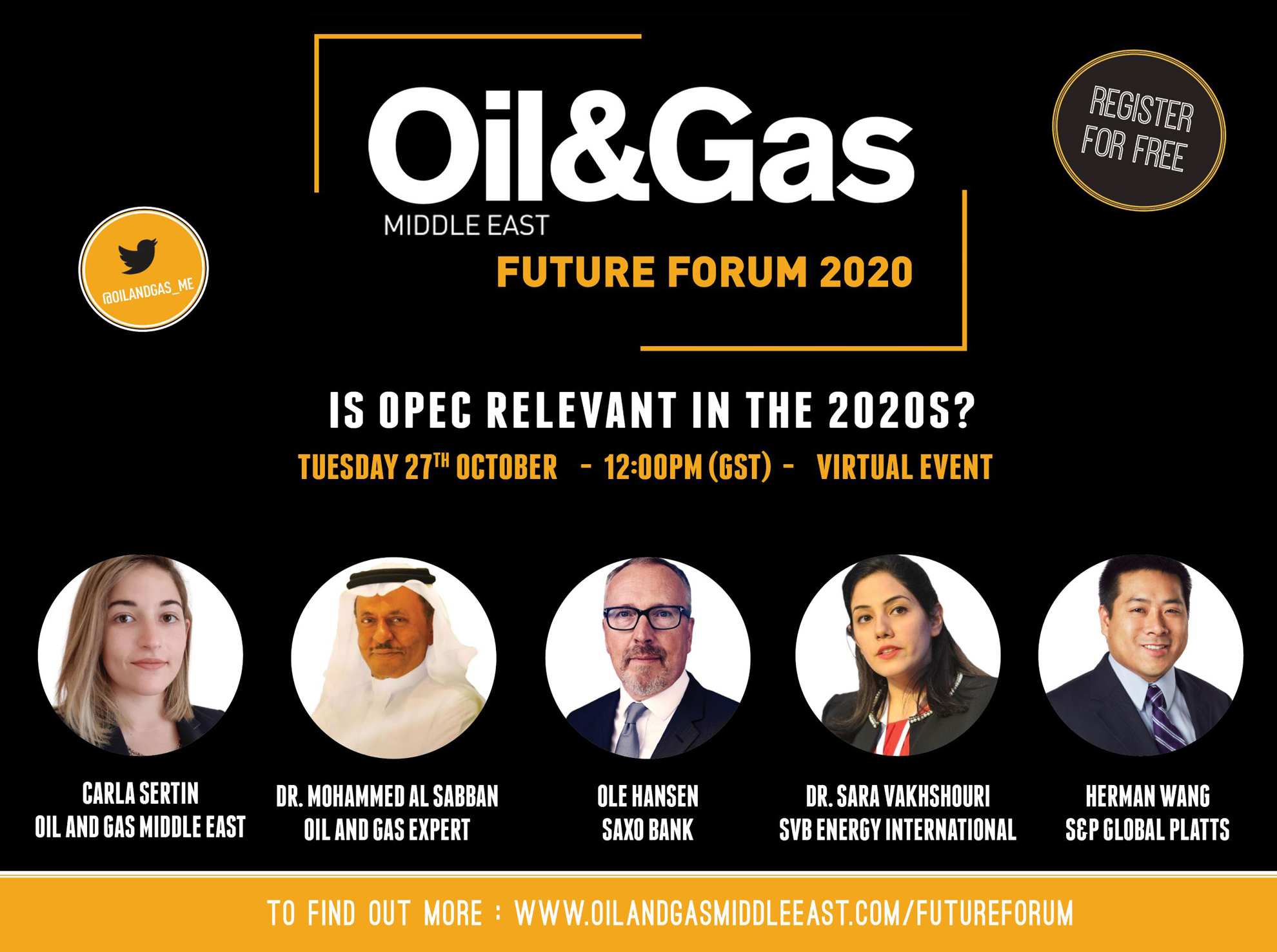 Speakers announced for the Oil & Gas Future Forum Oil & Gas Middle East