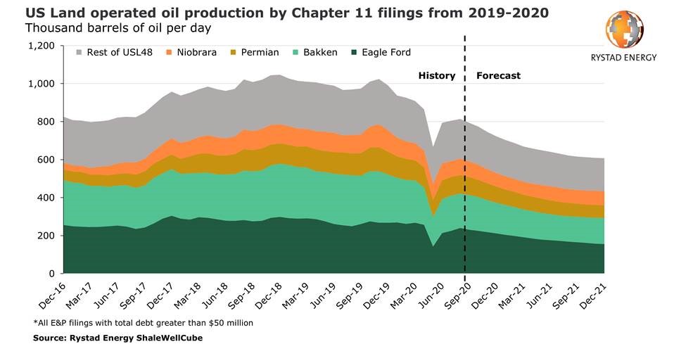 Bankruptcy-hit US operators set to lose a quarter of oil production in 2021, offsetting nationwide growth