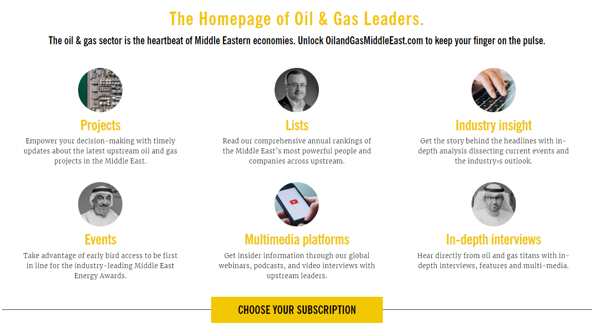 Subscribe now for unlimited access to Oil & Gas Middle East