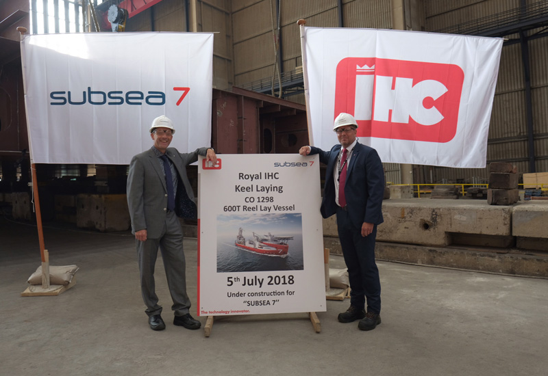 Keel laying ceremony takes place for newly named Subsea 7 reel-lay vessel